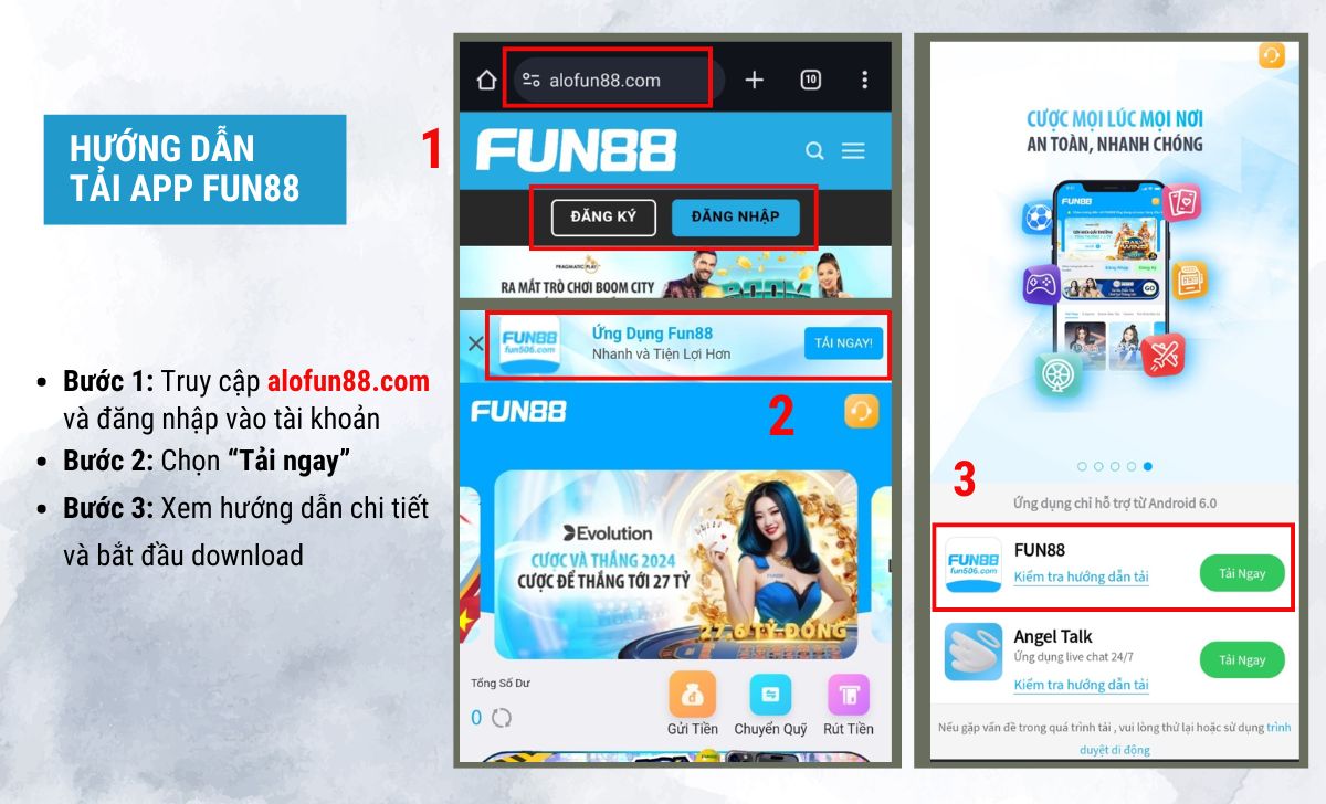 Hướng dẫn tải app FUN88 về điện thoại Android và iOS